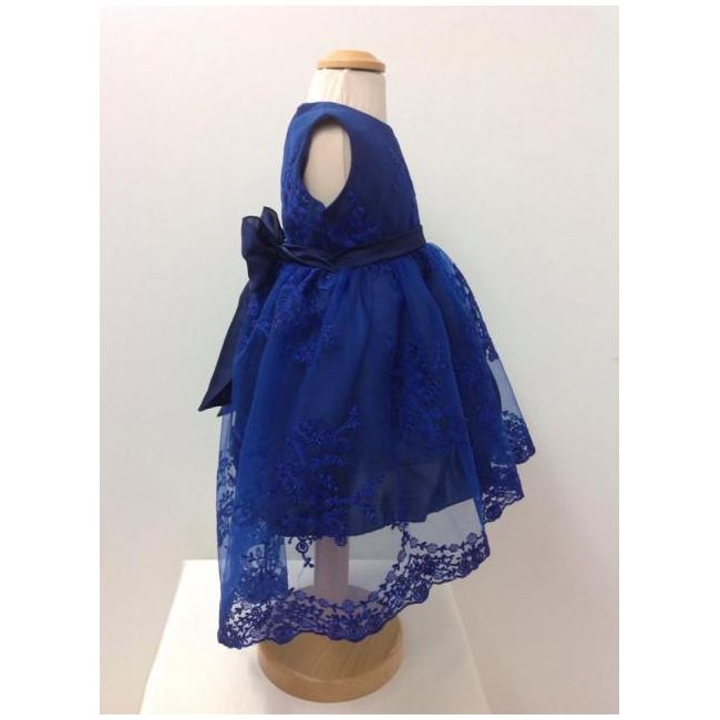 Rochita cu broderie albastra de botez pentru bebeluse Blue Princess - SNB11