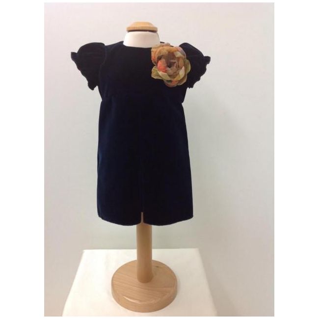 Rochita din catifea de fetite eleganta Little blue dress - SNB21_1
