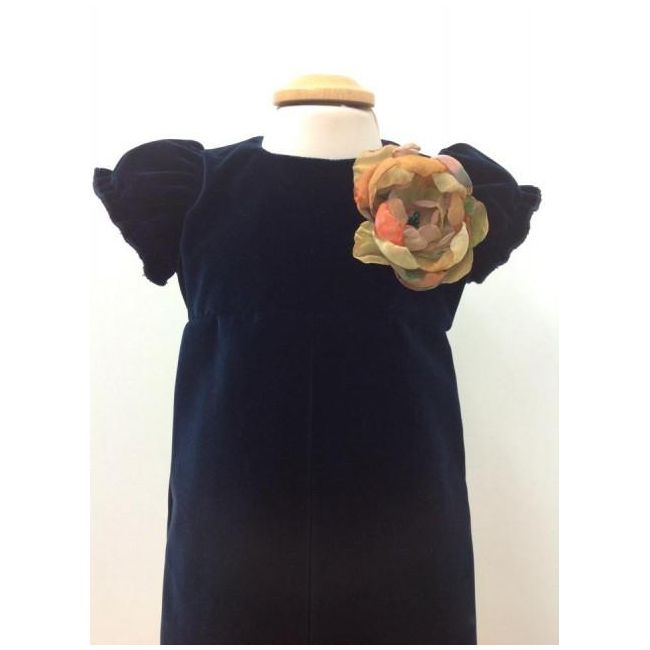 Rochita din catifea de fetite eleganta Little blue dress - SNB21_1
