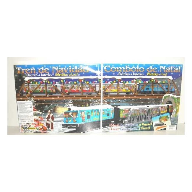 Trenulet electric Christmas cu lumina, pod si tunel - SE8412514005006