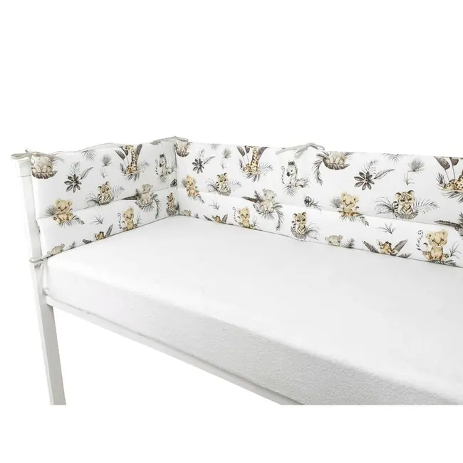 Aparatoare pentru patut, MimiNu, Din bumbac certificat Oeko Tex Standard 100, 180x30 cm, Cu panglici, Savanna BYN6426972025706