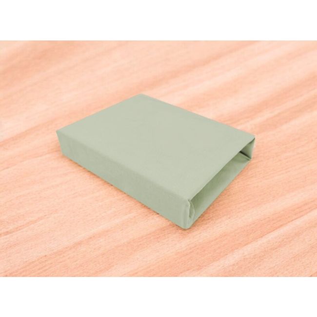 Cearceaf cu elastic, MimiNu, Jerse, Pentru patut 120X60 cm, Material certificat Oeko Tex Standard 100, Olive BYN6426972025942