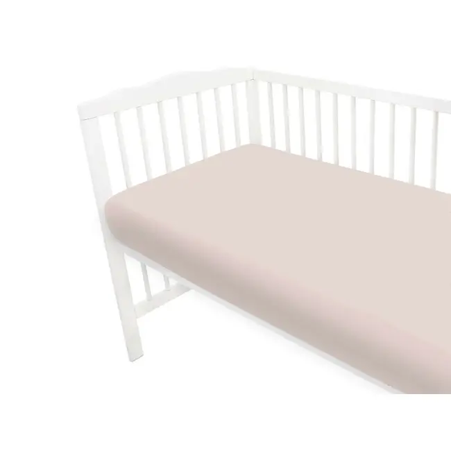 Cearceaf cu elastic, MimiNu, Jerse, Pentru patut 120X60 cm, Material certificat Oeko Tex Standard 100, Powder Pink BYN6426972026017