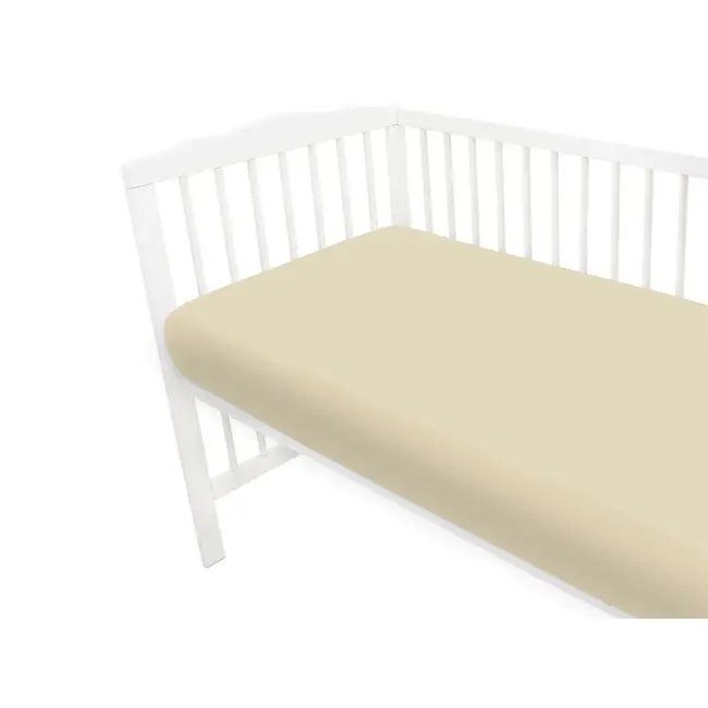 Cearceaf cu elastic, MimiNu, Jerse, Pentru patut 140X70 cm, Material certificat Oeko Tex Standard 100, Nugat BYN6426972026093