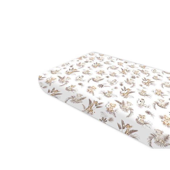 Cearceaf cu elastic, MimiNu, Pentru pat 160X80 cm, Din bumbac certificat Oeko Tex Standard 100, Savanna BYN6426972025775