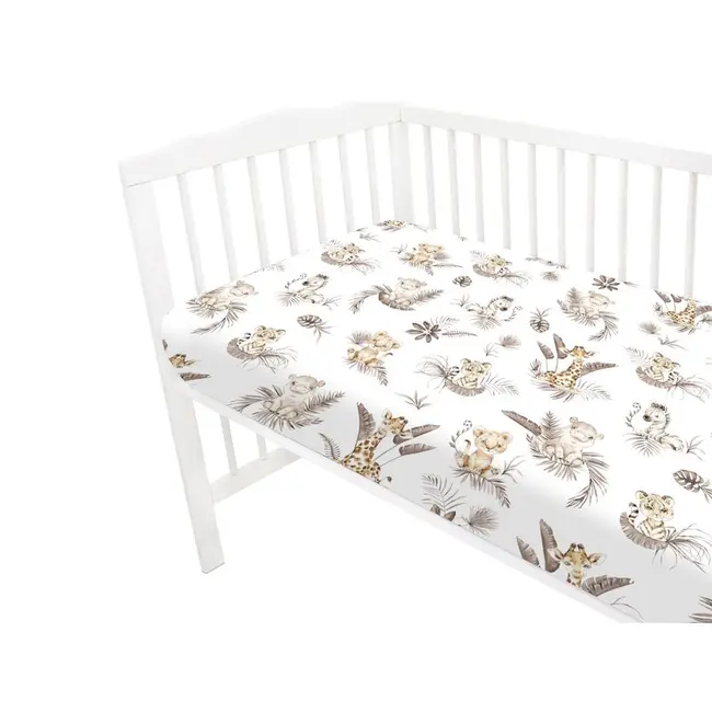 Cearceaf cu elastic, MimiNu, Pentru patut 140X70 cm, Din bumbac certificat Oeko Tex Standard 100, Savanna BYN6426972025690