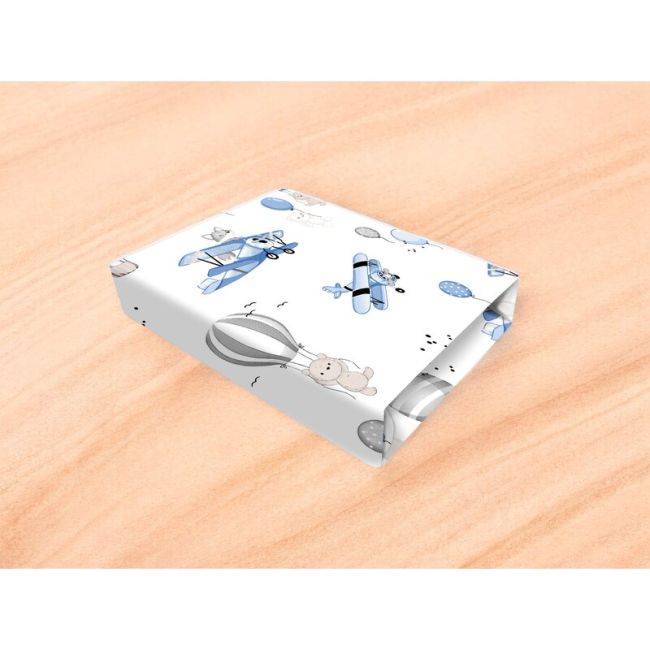 Cearceaf cu elastic, MimiNu, Pentru patut co-sleeper, Leonie, Dimensiune 83 x 50 cm, Din bumbac certificat Oeko Tex Standard 100, Blue Plane BYN6426972025607