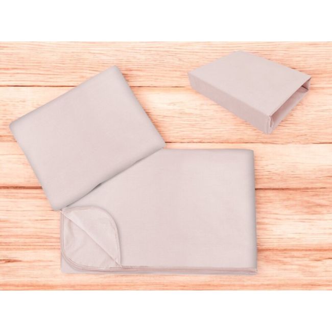 Lenjerie patut cu 3 piese, MimiNu, Cu cearceaf 120x60 cm, Din bumbac certificat Oeko Tex Standard 100, Cu paturica si pernuta, Colectia Royal, Powder Pink BYN6426972025874