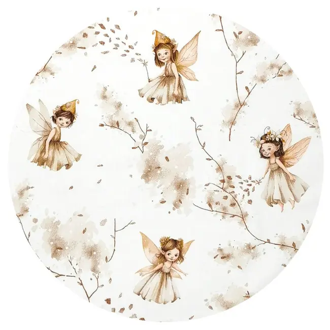Lenjerie patut cu 3 piese, MimiNu, Cu cearceaf 120x60 cm, Din bumbac certificat Oeko Tex Standard 100, Cu paturica si pernuta, Fairy BYN6426972025676