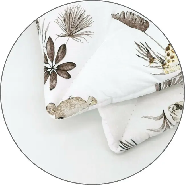 Lenjerie patut cu 5 piese, MimiNu, Cu cearceaf 120x60 cm, Pilota, Pernuta, 2 aparatori, Din bumbac certificat Oeko Tex Standard 100, Savanna BYN6426972026185