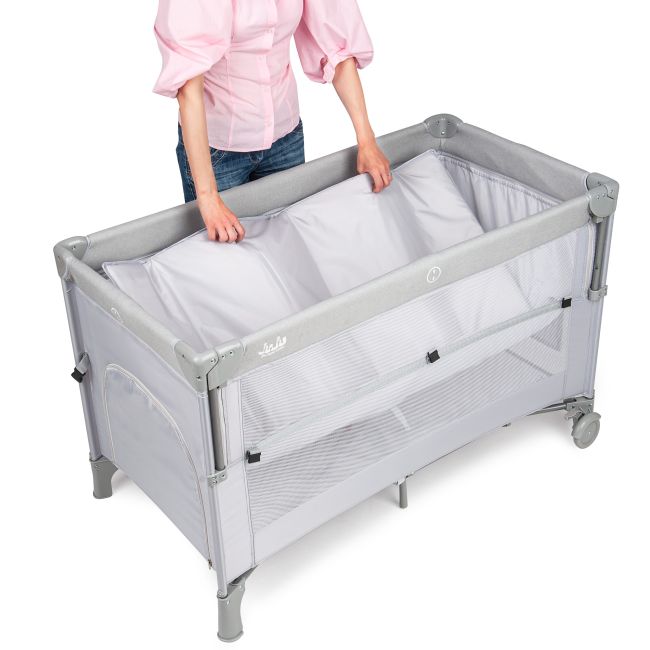 Patut pliant 2 nivele Juju DreamyCloud, Grey JUJJU7975-Dreamy-Cloud