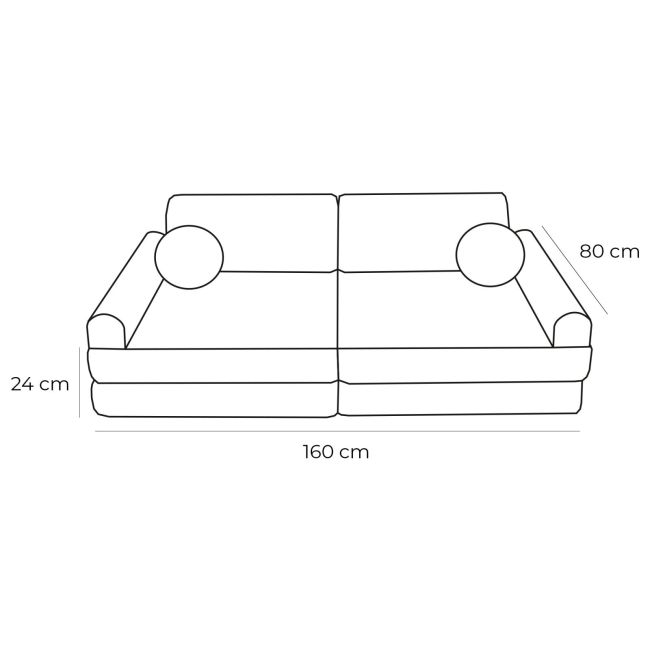 Playset Modular Canapea Premium Aesthetic Spuma ,   Roz Pudra Pjbsdpsc001
