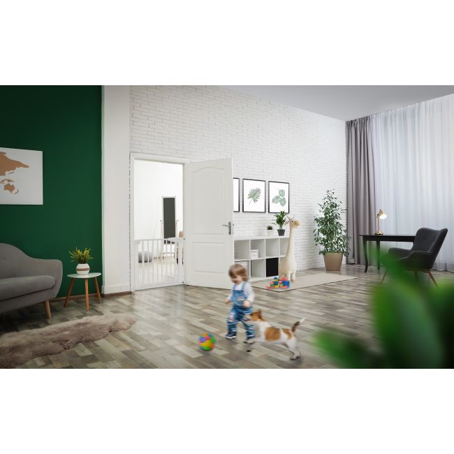 Poarta de siguranta extensibila cu montare prin presiune 75 - 110 cm guardian 3.5, inchidere automata, se deschidere in ambele directii, en 1930:2011, alb lvtk5903796013863