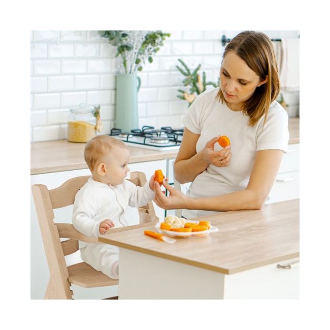 Scaun masa copii pliabil din lemn 4 in 1 morsel natur, include husa perne moi,centura siguranta, tavita plastic detasabila, pentru 6 luni-12 ani, en 14988:2017+a1:2020 lvtk5903796014532