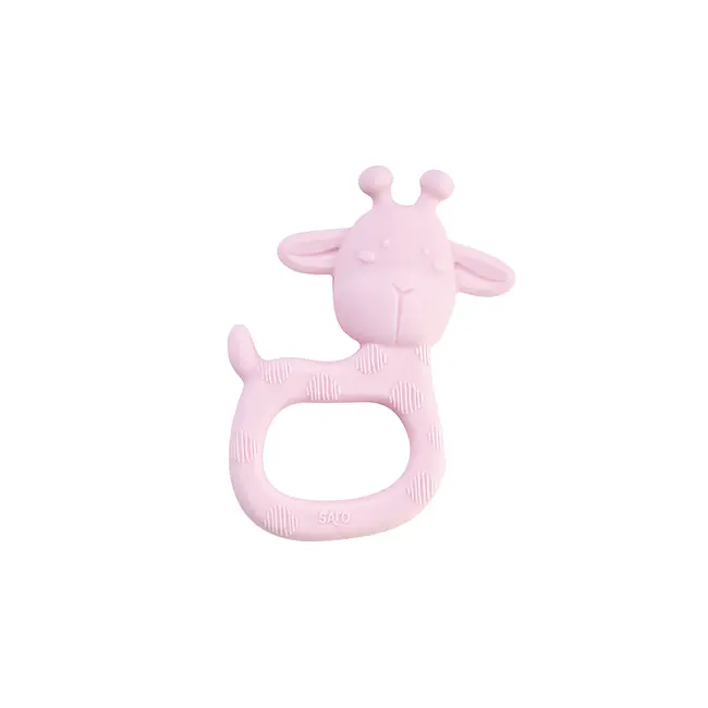 Jucarie Senzoriala Pentru Dentitie Din Silicon,    Giraffe Party   - Rose Pjb19032