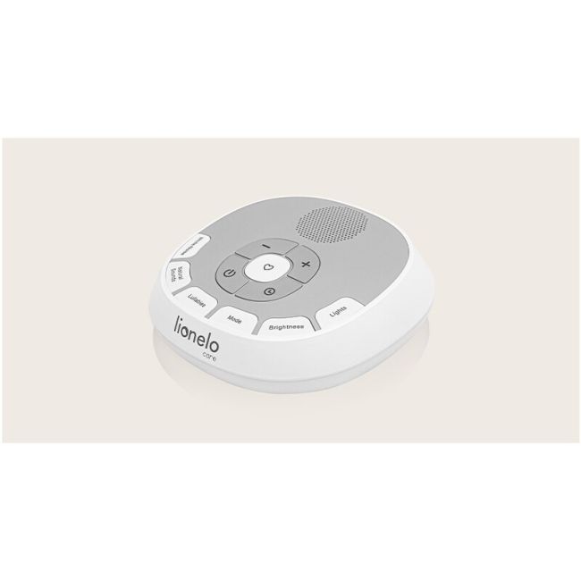 Lampa de veghe, Lionelo, BabyNap, 2 in 1, Wireless, Cu sunete si melodii de leagan, Cu 11 culori si 3 niveluri de luminozitate, Cu functie LoveBeat, Alb BYNLOC-BABYNAP