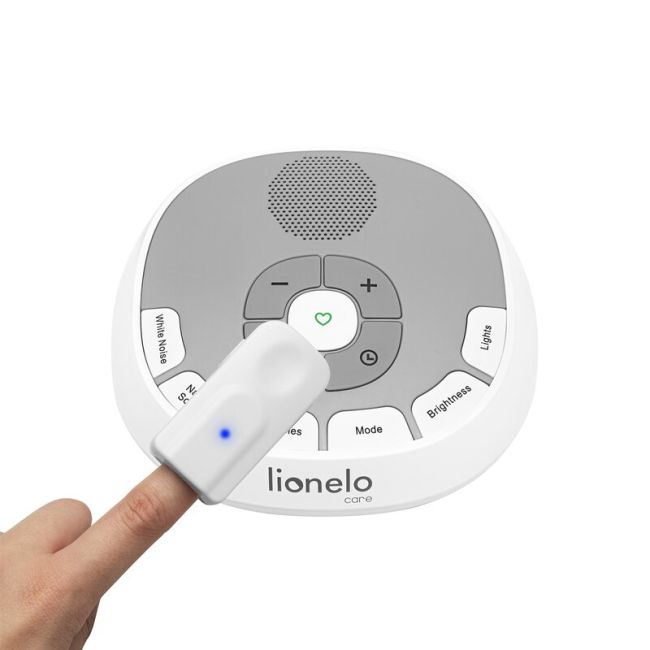 Lampa de veghe, Lionelo, BabyNap, 2 in 1, Wireless, Cu sunete si melodii de leagan, Cu 11 culori si 3 niveluri de luminozitate, Cu functie LoveBeat, Alb BYNLOC-BABYNAP
