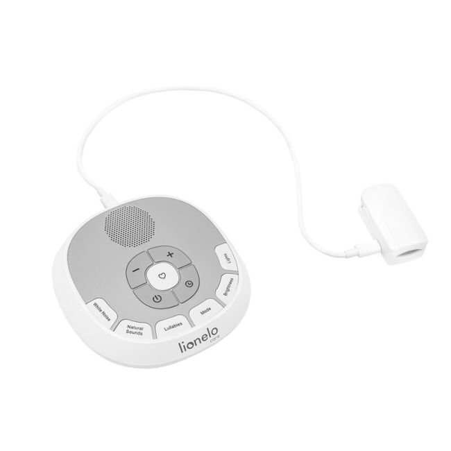 Lampa de veghe, Lionelo, BabyNap, 2 in 1, Wireless, Cu sunete si melodii de leagan, Cu 11 culori si 3 niveluri de luminozitate, Cu functie LoveBeat, Alb BYNLOC-BABYNAP