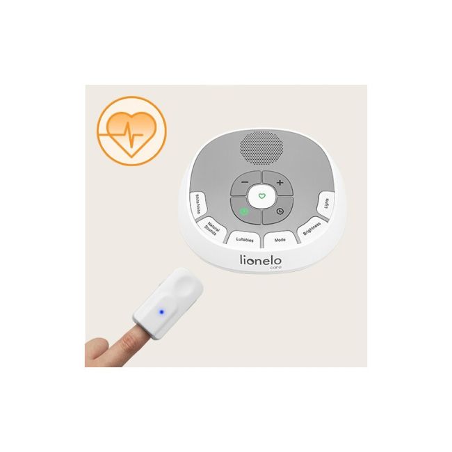 Lampa de veghe, Lionelo, BabyNap, 2 in 1, Wireless, Cu sunete si melodii de leagan, Cu 11 culori si 3 niveluri de luminozitate, Cu functie LoveBeat, Alb BYNLOC-BABYNAP