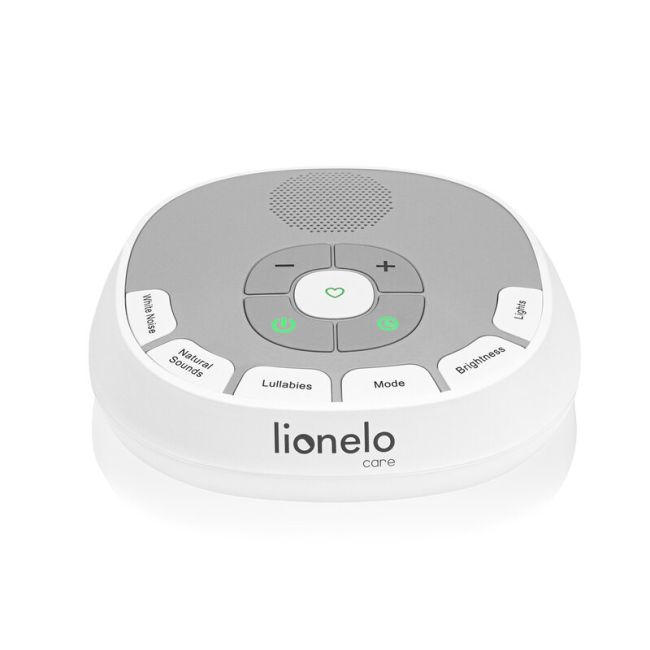 Lampa de veghe, Lionelo, BabyNap, 2 in 1, Wireless, Cu sunete si melodii de leagan, Cu 11 culori si 3 niveluri de luminozitate, Cu functie LoveBeat, Alb BYNLOC-BABYNAP