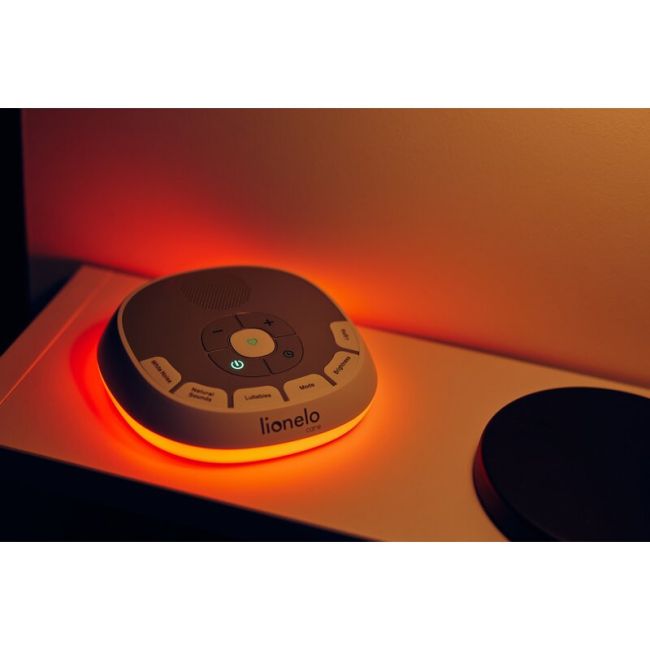 Lampa de veghe, Lionelo, BabyNap, 2 in 1, Wireless, Cu sunete si melodii de leagan, Cu 11 culori si 3 niveluri de luminozitate, Cu functie LoveBeat, Alb BYNLOC-BABYNAP