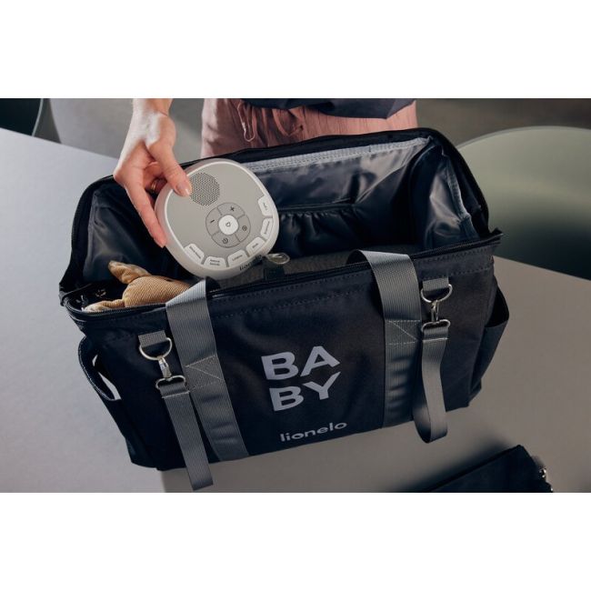 Lampa de veghe, Lionelo, BabyNap, 2 in 1, Wireless, Cu sunete si melodii de leagan, Cu 11 culori si 3 niveluri de luminozitate, Cu functie LoveBeat, Alb BYNLOC-BABYNAP