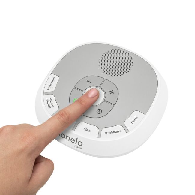 Lampa de veghe, Lionelo, BabyNap, 2 in 1, Wireless, Cu sunete si melodii de leagan, Cu 11 culori si 3 niveluri de luminozitate, Cu functie LoveBeat, Alb BYNLOC-BABYNAP