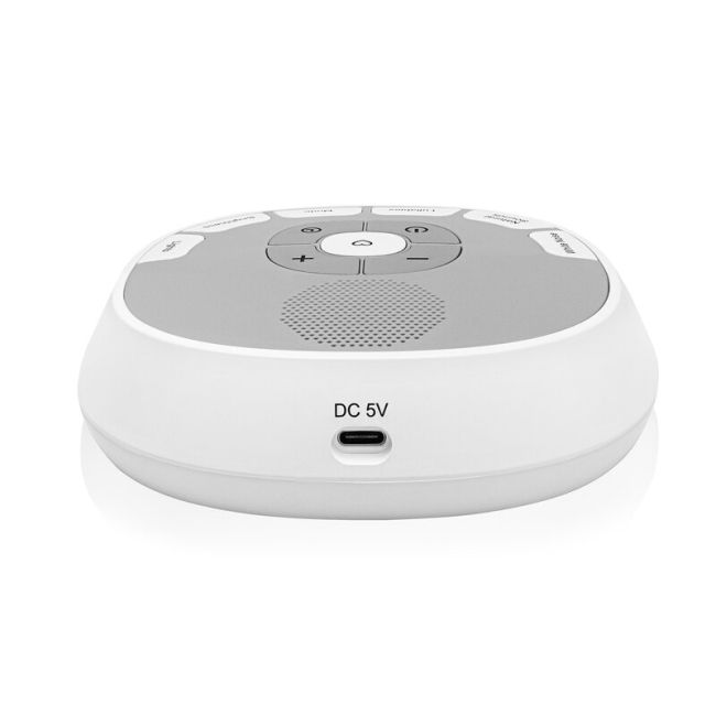 Lampa de veghe, Lionelo, BabyNap, 2 in 1, Wireless, Cu sunete si melodii de leagan, Cu 11 culori si 3 niveluri de luminozitate, Cu functie LoveBeat, Alb BYNLOC-BABYNAP