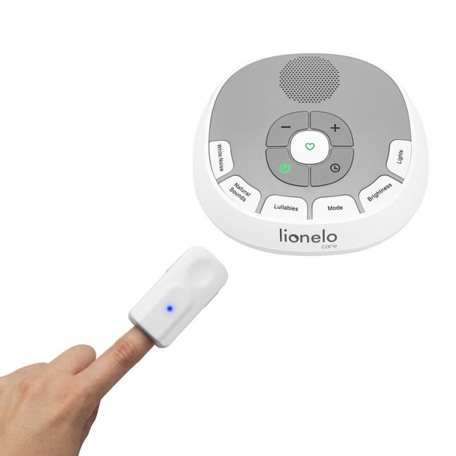 Lampa de veghe, Lionelo, BabyNap, 2 in 1, Wireless, Cu sunete si melodii de leagan, Cu 11 culori si 3 niveluri de luminozitate, Cu functie LoveBeat, Alb BYNLOC-BABYNAP