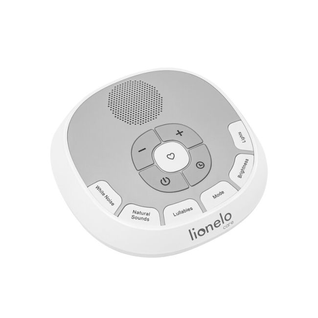 Lampa de veghe, Lionelo, BabyNap, 2 in 1, Wireless, Cu sunete si melodii de leagan, Cu 11 culori si 3 niveluri de luminozitate, Cu functie LoveBeat, Alb BYNLOC-BABYNAP