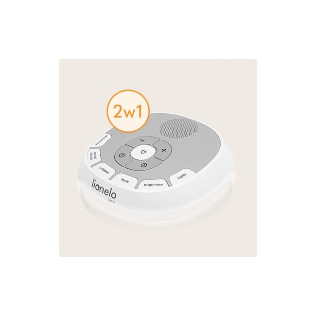 Lampa de veghe, Lionelo, BabyNap, 2 in 1, Wireless, Cu sunete si melodii de leagan, Cu 11 culori si 3 niveluri de luminozitate, Cu functie LoveBeat, Alb BYNLOC-BABYNAP