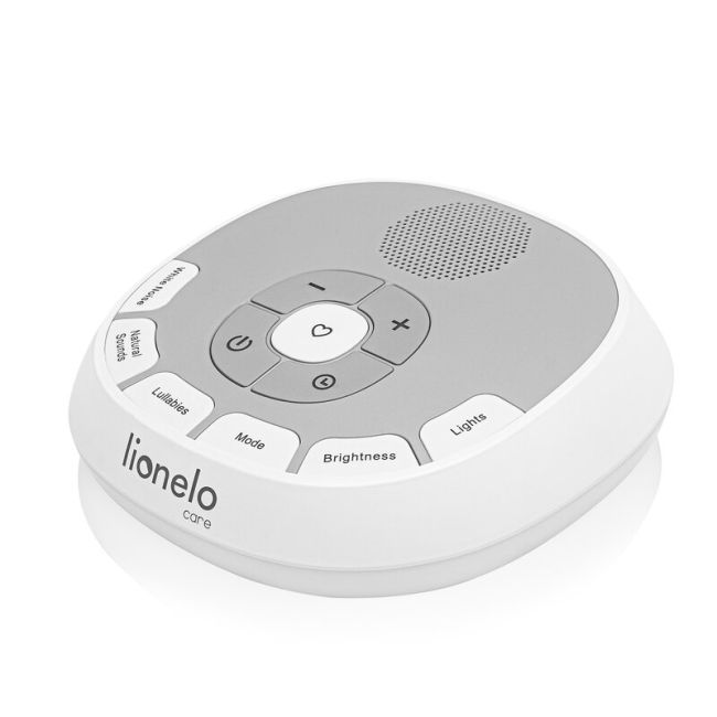 Lampa de veghe, Lionelo, BabyNap, 2 in 1, Wireless, Cu sunete si melodii de leagan, Cu 11 culori si 3 niveluri de luminozitate, Cu functie LoveBeat, Alb BYNLOC-BABYNAP