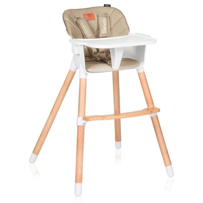 Scaun de masa, Lionelo, Koen, Din fag, 2 in 1, Transformabil, Sustine 30 kg, 6 luni+, Conform cu standardul european de securitate EN14988, Bej BYNLO-KOEN_BEIGE_SAND
