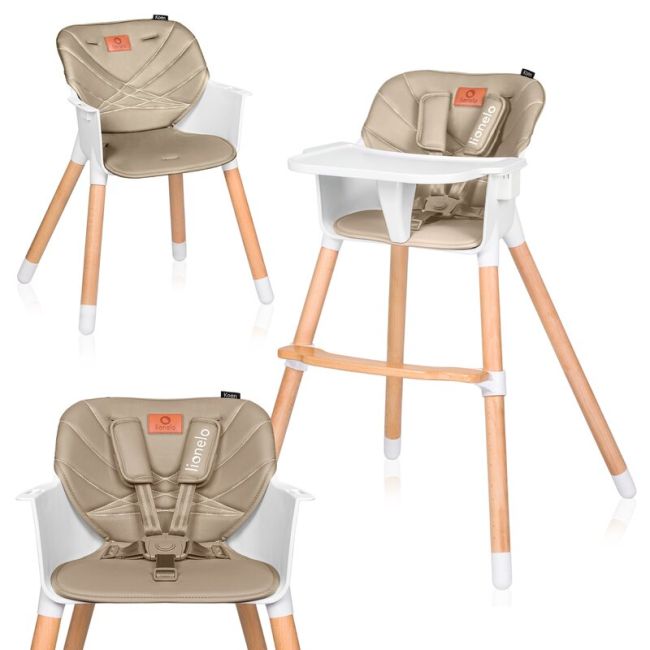 Scaun de masa, Lionelo, Koen, Din fag, 2 in 1, Transformabil, Sustine 30 kg, 6 luni+, Conform cu standardul european de securitate EN14988, Bej BYNLO-KOEN_BEIGE_SAND