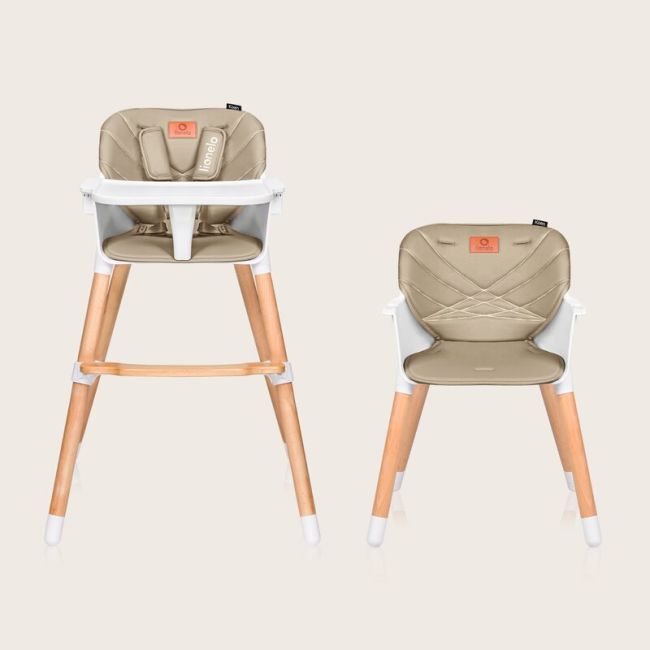 Scaun de masa, Lionelo, Koen, Din fag, 2 in 1, Transformabil, Sustine 30 kg, 6 luni+, Conform cu standardul european de securitate EN14988, Bej BYNLO-KOEN_BEIGE_SAND