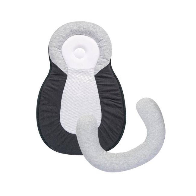 Suport De Somn 2 In 1, Anti Plagiocefalie Si Antireflux, Sustine Vertebra Cervicala, Tesatura Respirabila, Cu Insertie Detasabila, Sweet Dreams, Gri Pjb1370