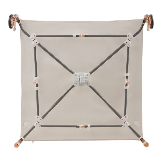 Tarc de joaca copii, Lionelo, Bonnie, Pana la 15 kg, 100 x 100 cm, Pliere compacta, Include geanta de transport, Din plasa, Cu intrare laterala cu fermoar, Cu roti, Cu salteluta din spuma, Conform cu EN12227, Bej BYNLO-BONNIE_BEIGE_SAND