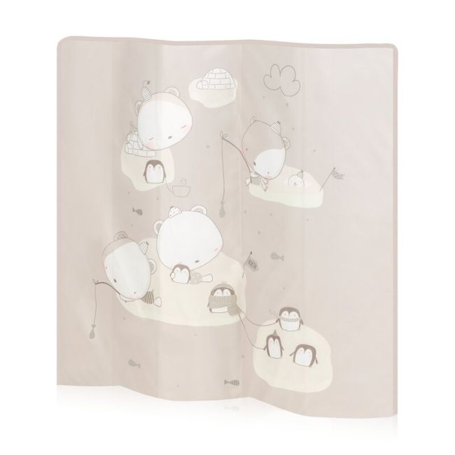 Tarc de joaca copii, Lionelo, Bonnie, Pana la 15 kg, 100 x 100 cm, Pliere compacta, Include geanta de transport, Din plasa, Cu intrare laterala cu fermoar, Cu roti, Cu salteluta din spuma, Conform cu EN12227, Bej BYNLO-BONNIE_BEIGE_SAND