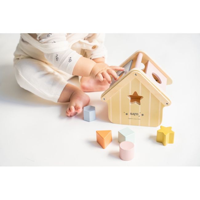 Cabana Din Lemn Cu Piese Interconectate, Saro Baby Pjb3347