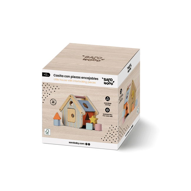 Cabana Din Lemn Cu Piese Interconectate, Saro Baby Pjb3347