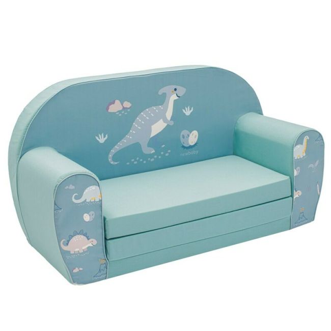 Canapea extensibila, New Baby, Din spuma, Husa din bumbac certificat Oeko-Tex Standard 100, 42x78x35, 9 luni-5 ani, Dinosaur BYN55567