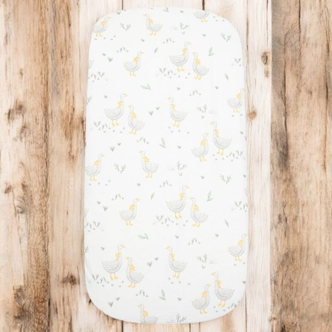 Cearceaf cu elastic, New Baby, Pentru landou, Din Bumbac certificat Oeko-Tex 100, 35 x 75 cm, 0 luni+, Goose BYN56524