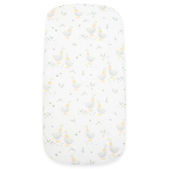 Cearceaf cu elastic, New Baby, Pentru landou, Din Bumbac certificat Oeko-Tex 100, 35 x 75 cm, 0 luni+, Goose BYN56524