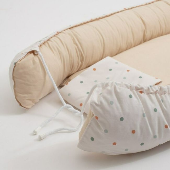 Cosulet bebelus, New Baby, Pentru dormit, Baby Nest 88 x 50 cm, Din bumbac si fibra alergenica, La Natura Punti BYN51617