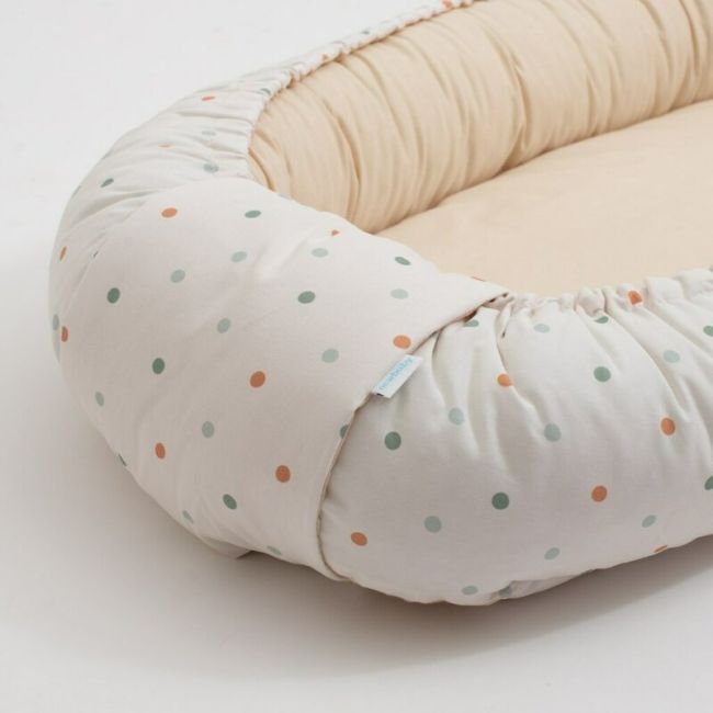Cosulet bebelus, New Baby, Pentru dormit, Baby Nest 88 x 50 cm, Din bumbac si fibra alergenica, La Natura Punti BYN51617