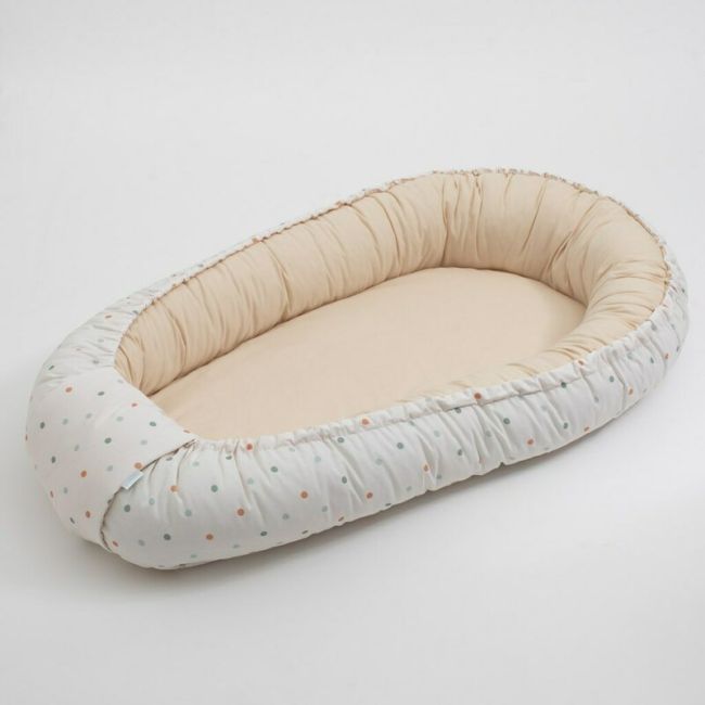 Cosulet bebelus, New Baby, Pentru dormit, Baby Nest 88 x 50 cm, Din bumbac si fibra alergenica, La Natura Punti BYN51617