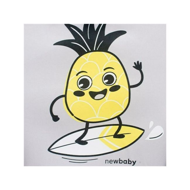 Fotoliu din burete, New Baby, Pentru copii, 42x53, Din spuma, Cu husa din bumbac, 9 luni - 5 ani, Pineapple BYN52574