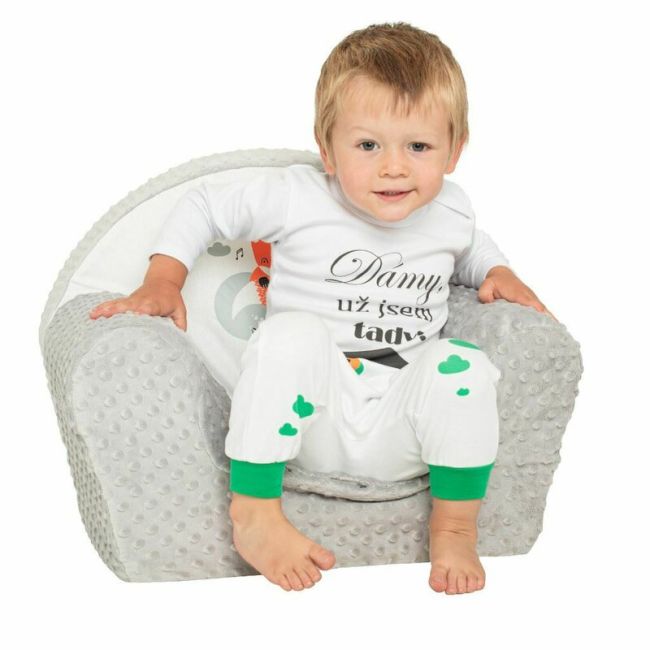 Fotoliu din burete, New Baby, Pentru copii, Din tesatura minky, 9 luni - 5 ani, Cu Husa detasabila, Fox Mint BYN37887