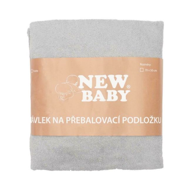 Husa, New Baby, Pentru saltea de infasat, 50x70 cm, Cu banda elastica, Bumbac terry, Grey BYN43924