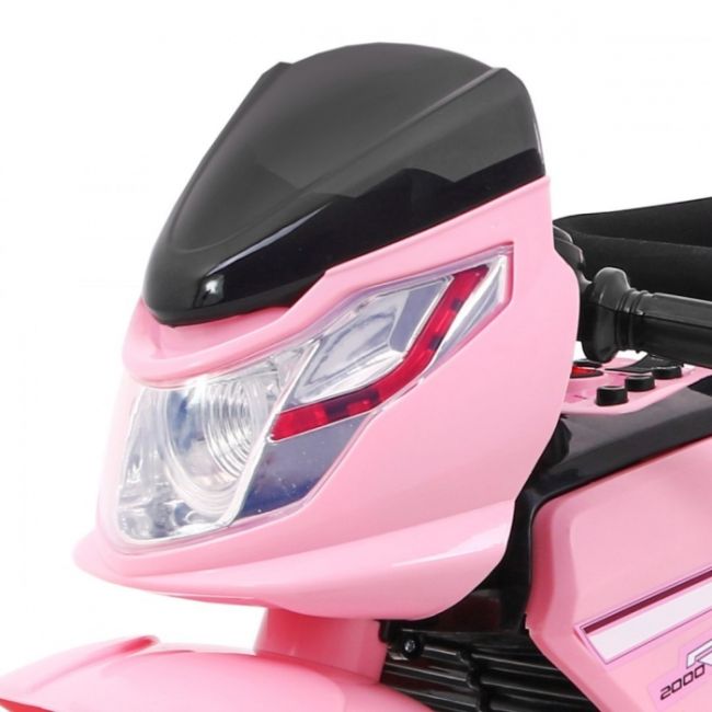 Motocicleta electrica 3 in 1, hl108, roti si scaun din plastic, 78x39x59 cm, putere 20w - roz edeedipa.hl108.roz